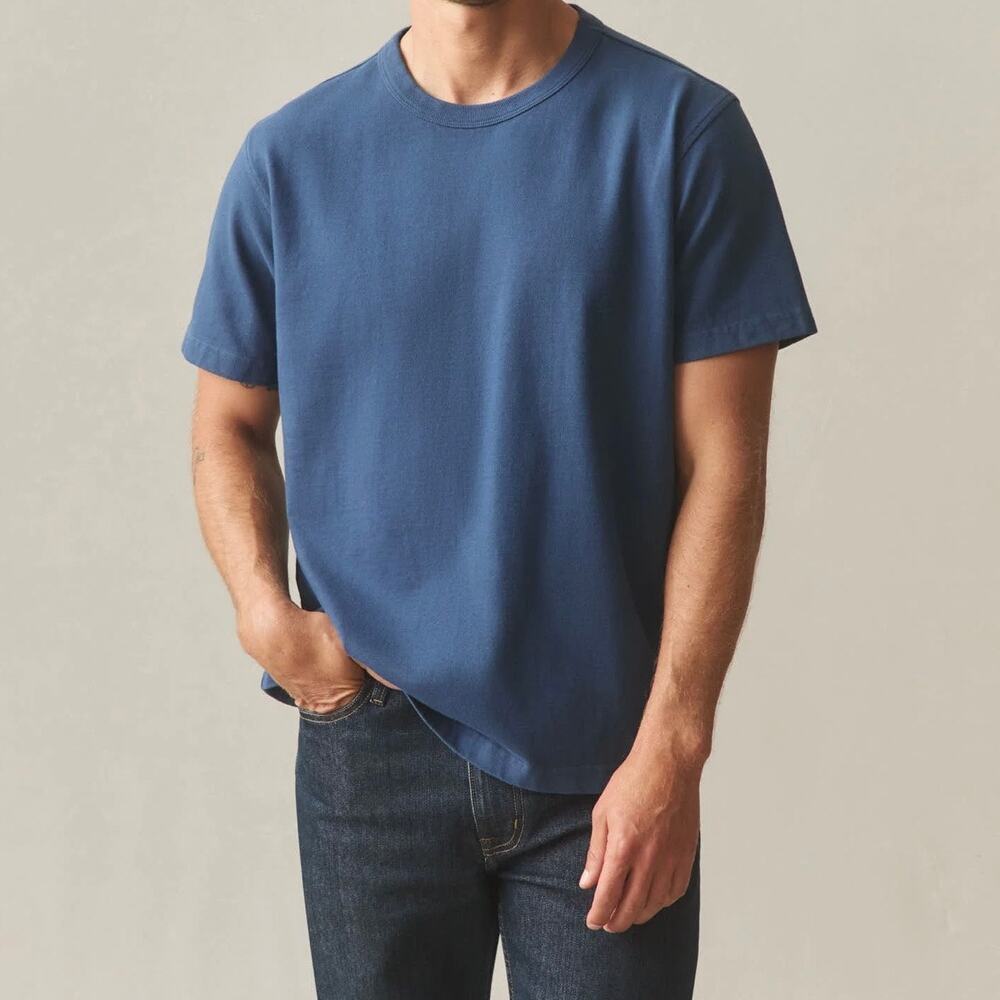 American Giant Everest Ultra Heavyweight Cotton Tee Shirt XL Blue - Picture 10 of 11